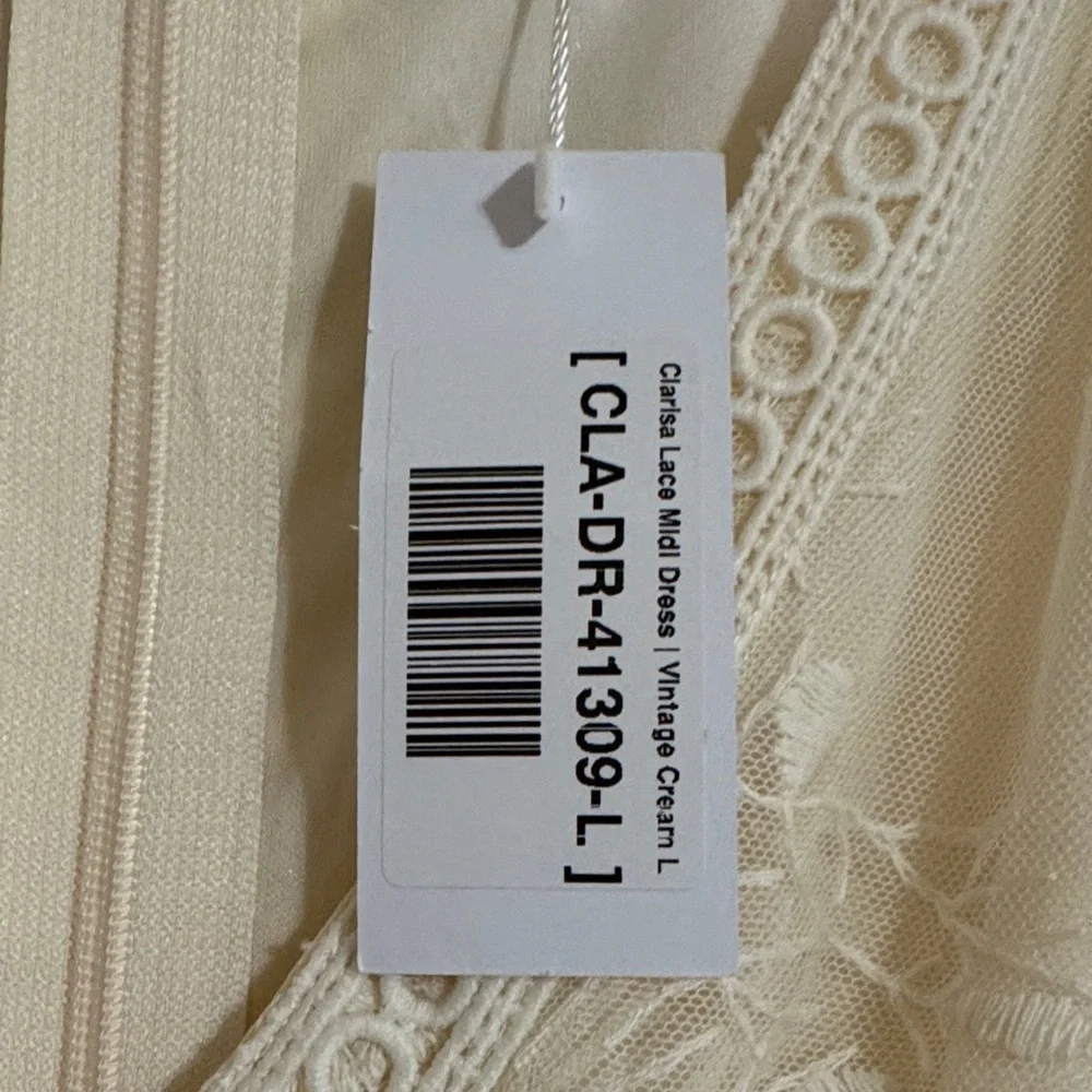 Baltic Born Ivory-Cream Lace Midi Dress - Picture 6 of 6